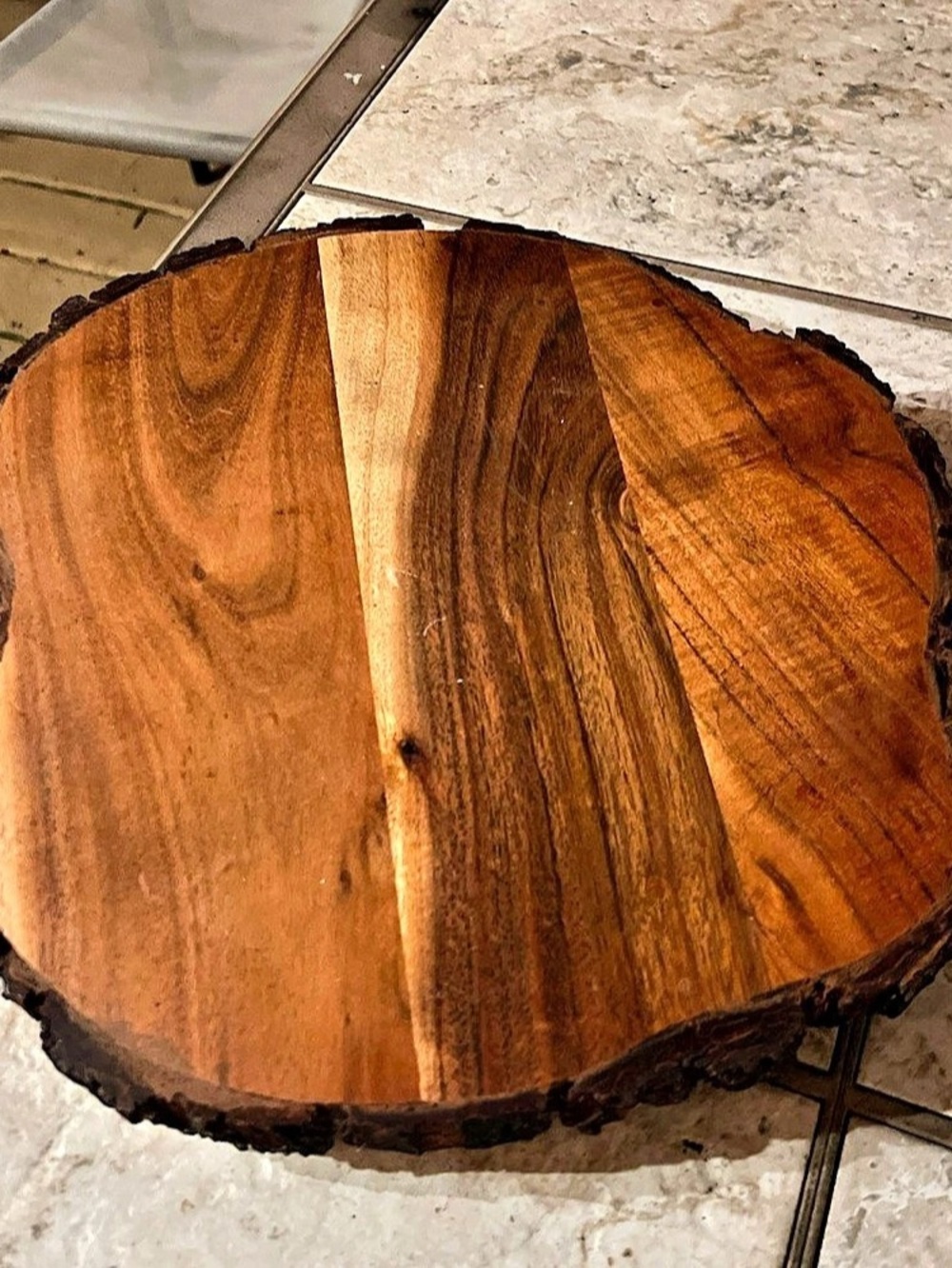 Raw Edge Round Wood Serving Platter &cutting Board Perfect Charcuterie CROFTON